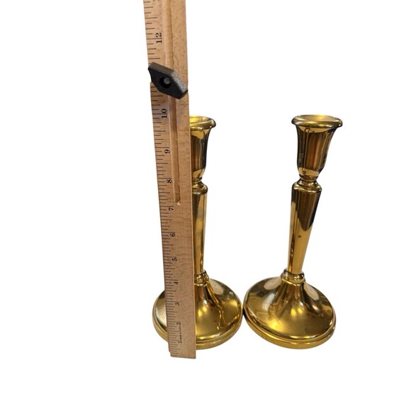 Vintage Brass Metal Candle Stick Holders Pair Of 10in Cottage Core Candlesticks - Picture 2 of 7